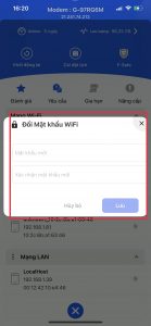 đổi pass wifi fpt trên app